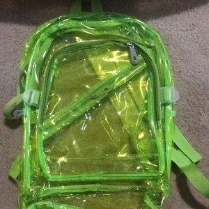 Clear green backpack